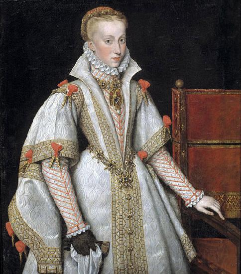 unknow artist A court portrait of Queen Ana de Austria Norge oil painting art